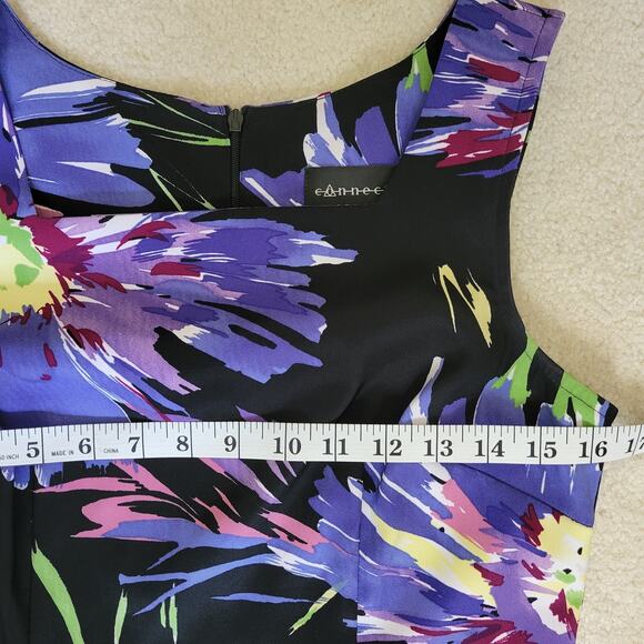 EUC Connected Apparel 6 Bodycon Dress Back Zip Back Slit Vibrant Multicolor - Picture 11 of 16